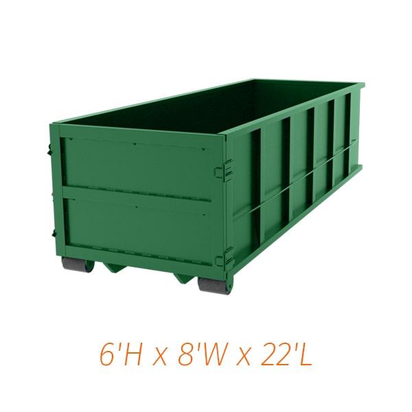 a 30 yard dumpster can be used for residential purposes if there is space on the property to accommodate it