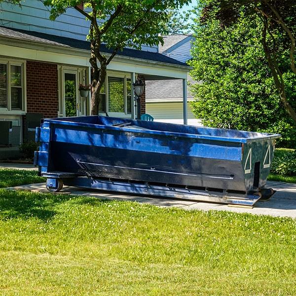 residential dumpsters can be placed on a driveway or yard, but preventative measures need to be taken to avoid damage to the property